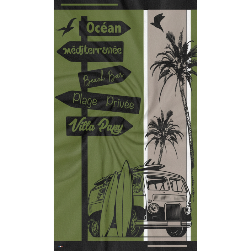 Drap de plage entièrement personnalisé