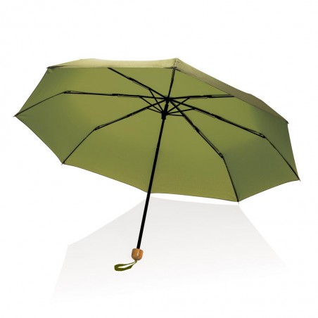 Mini parapluie 20.5" rPET 190T poignée bambou Impact AWARE™ Kaki